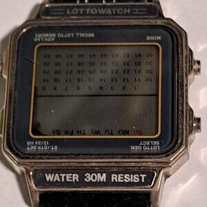 Vintage lotto watch with black leather strap NOT tested